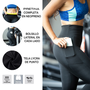 Leggins Neopreno con Lycra de Punto - Control de Abdomen y Efecto Sauna