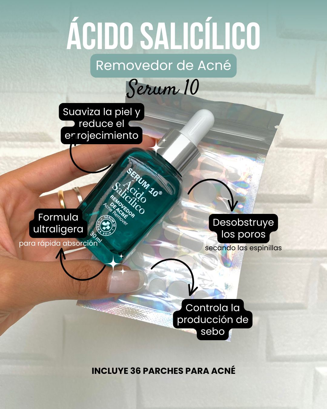 SERUM 10® Ácido Salicílico - Removedor de Acné (30 ml)