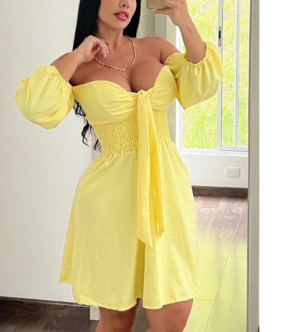 vestido para dama amarillo